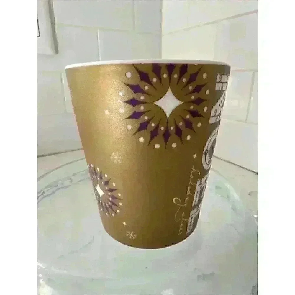 2006 Starbucks NOEL Gold Christmas Holiday Coffee Mug 14 oz
